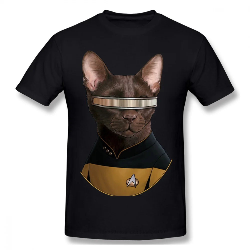 Мужская хлопковая футболка LaForge, удобная модная футболка с изображением кошек, знаменитостей из сериала «Treke Science FictionTV»
Мужская хлопковая футболка LaForge, удобная модная футболка с изображением кошек, знаменитостей из сериала «Treke Science FictionTV»