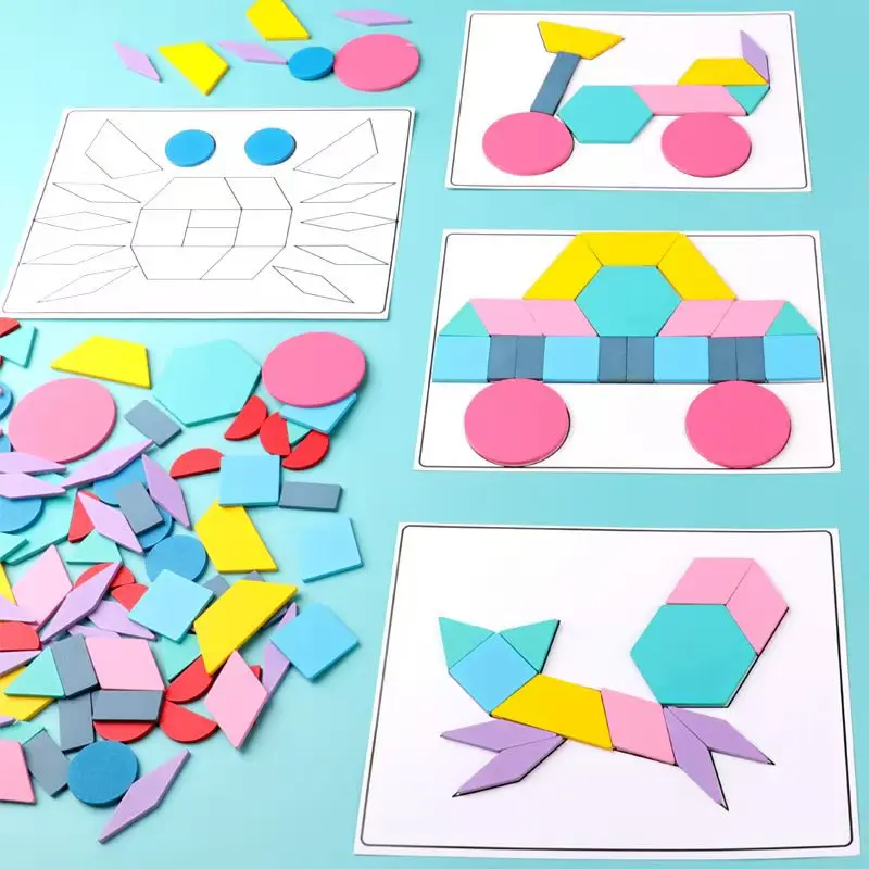 180Pcs Wooden Colorful Creative Jigsaw Puzzle Macaroon Color DIY Geometric Puzzles Card Montessori Educational Toy for Kids Gift
180Pcs Wooden Colorful Creative Jigsaw Puzzle Macaroon Color DIY Geometric Puzzles Card Montessori Educational Toy for Kids Gift