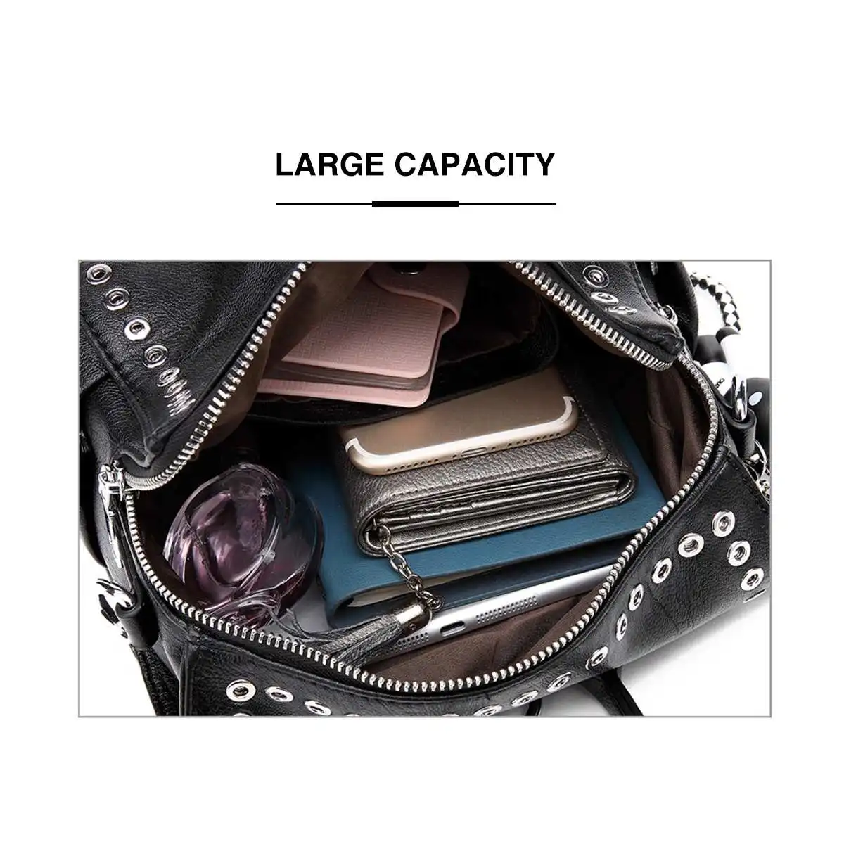 New Women's Riveted Backpack PU Leather Anti-theft Duffel Bag Leisure Travel Bags Women School Bags Shoulder Bags Holiday Gift
New Women's Riveted Backpack PU Leather Anti-theft Duffel Bag Leisure Travel Bags Women School Bags Shoulder Bags Holiday Gift