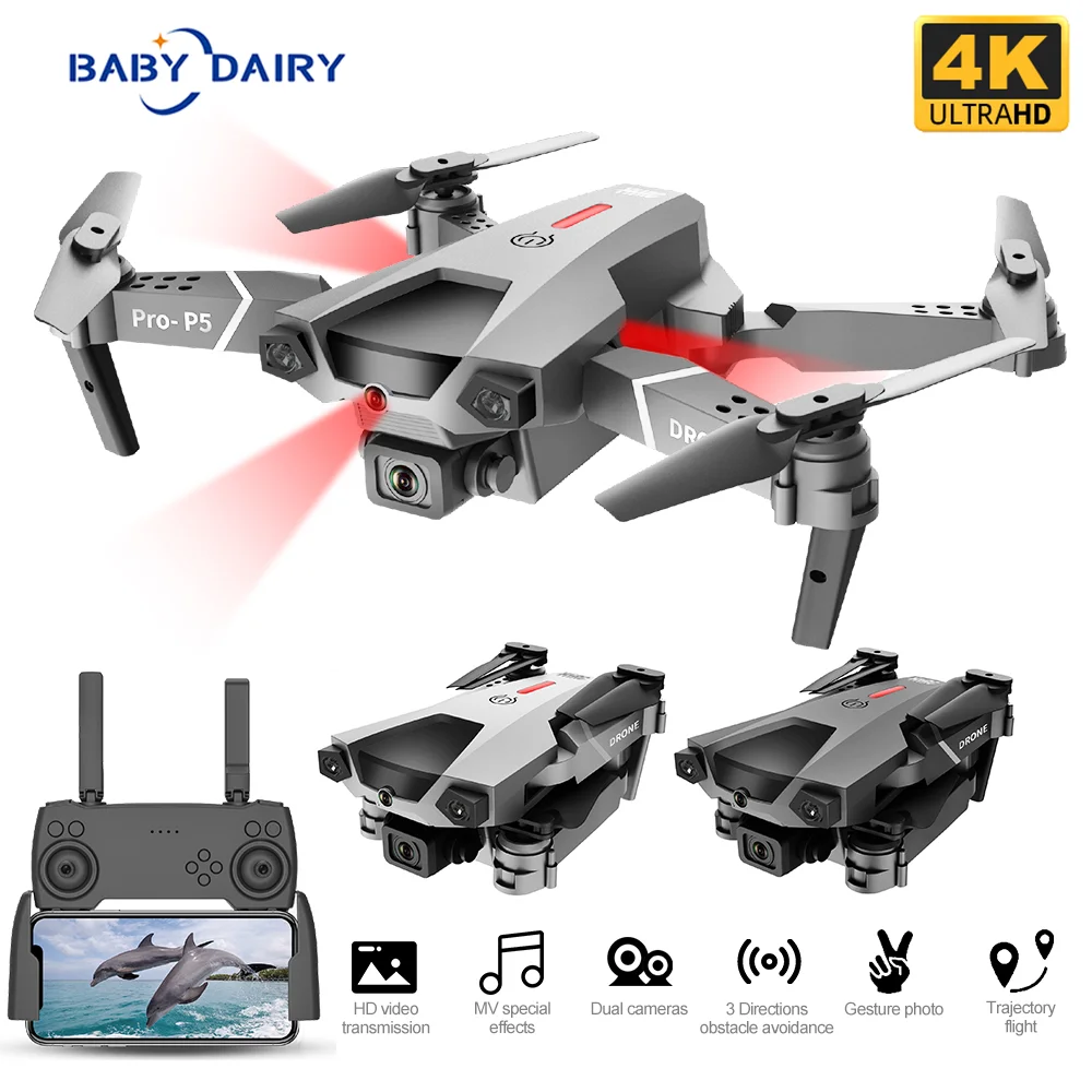 BABY DAIRY P5 Mini Drone with HD 4K Dual Camera Professional Aerial Photography Helicopter Foldable Quadcopter Dron Toys Boys
BABY DAIRY P5 Mini Drone with HD 4K Dual Camera Professional Aerial Photography Helicopter Foldable Quadcopter Dron Toys Boys