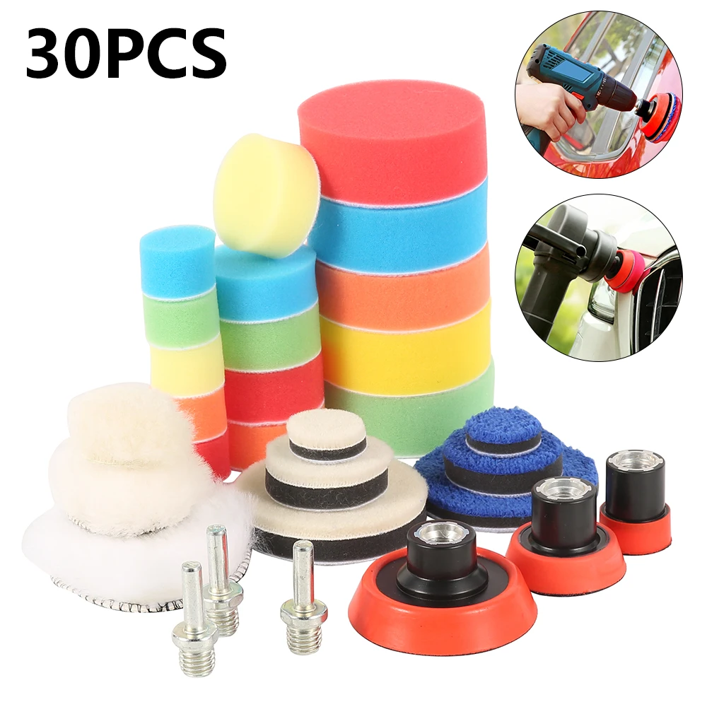 30pcs Car Waxing Buffing Pads Foam Drill Polishing Pad 1/2/3 Inch Circle Buffing Pad Tool Kit Auto Drill Polisher Sponge Set
30pcs Car Waxing Buffing Pads Foam Drill Polishing Pad 1/2/3 Inch Circle Buffing Pad Tool Kit Auto Drill Polisher Sponge Set