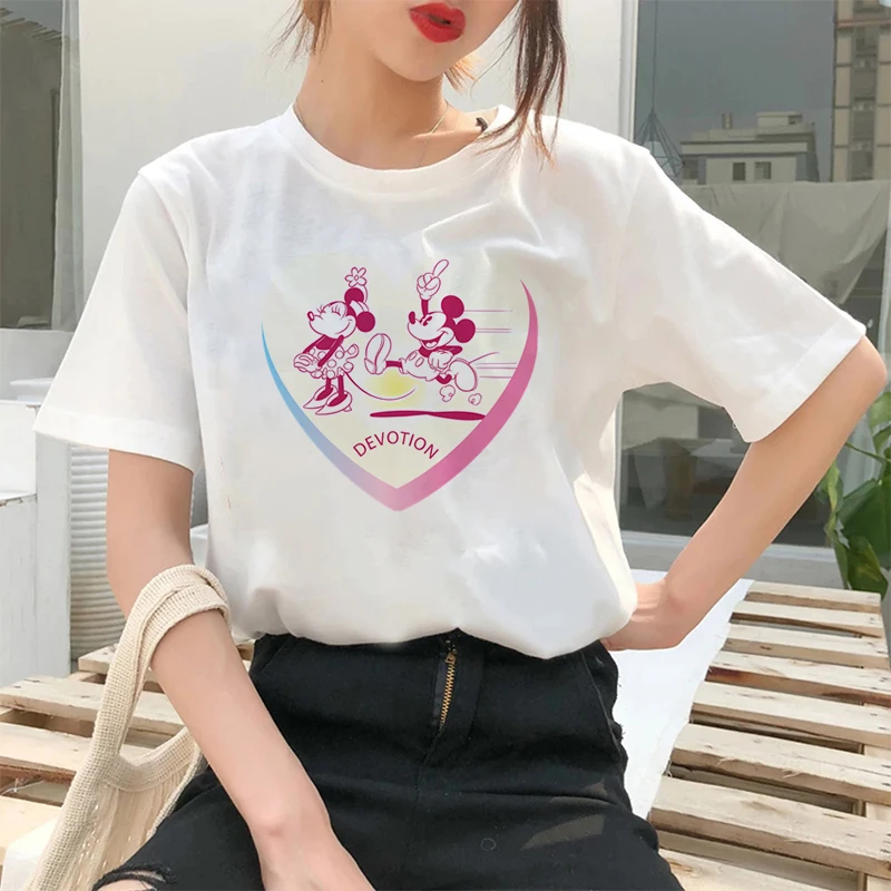 2021 T-shirt Women Cartoon Mickey Minnie Mouse Ladies Short Sleeve Summer Regular T Shirt O-Neck White Tops Tee Loose Female
2021 T-shirt Women Cartoon Mickey Minnie Mouse Ladies Short Sleeve Summer Regular T Shirt O-Neck White Tops Tee Loose Female