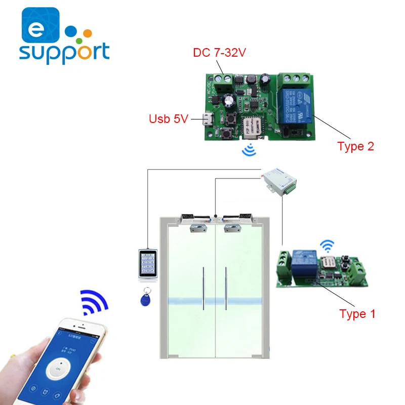 EWeLink переключатель Wi Fi беспроводной триггерный релейный модуль DC5V/12v 24v 32v