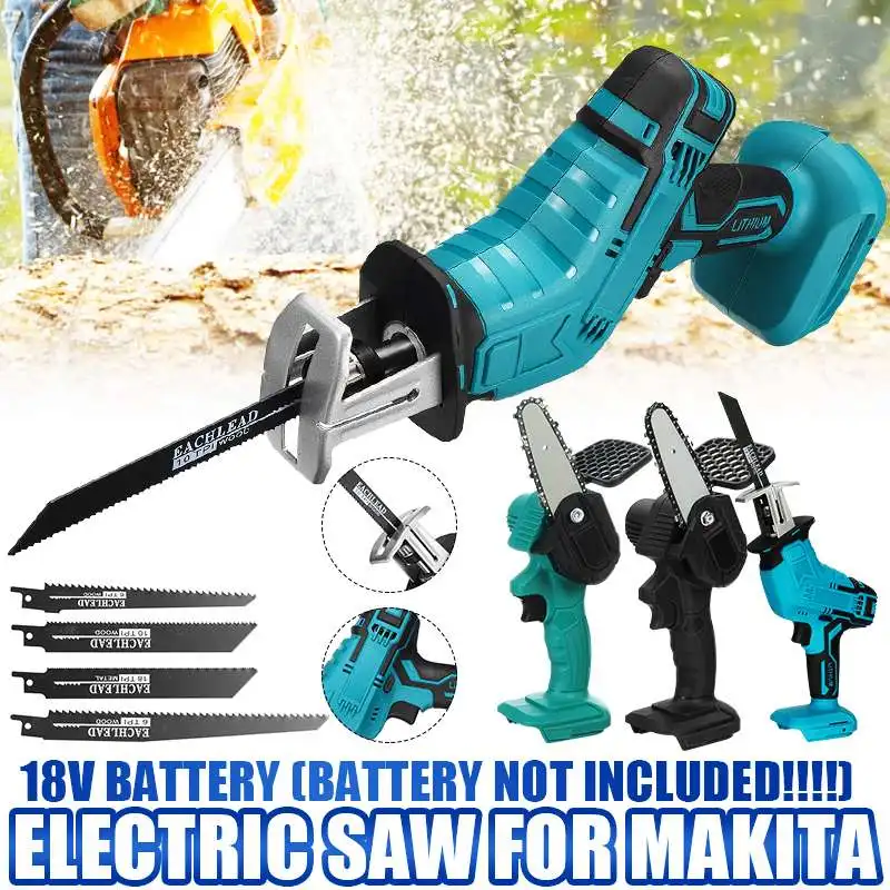 4 inch 800W Electric Chainsaw & Cordless Reciprocating Saw with Saw Blades Cutting Machine Electric Saws for Makita 18V Battery
4 inch 800W Electric Chainsaw & Cordless Reciprocating Saw with Saw Blades Cutting Machine Electric Saws for Makita 18V Battery