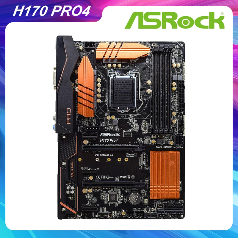 H170 Pro4 For ASRock LGA 1151 H170 M.2 motherboard ddr4 Supports Core 6th/7th Desktop Used Motherboard USB 3.1 SATA3 PCIE 3.0
H170 Pro4 For ASRock LGA 1151 H170 M.2 motherboard ddr4 Supports Core 6th/7th Desktop Used Motherboard USB 3.1 SATA3 PCIE 3.0