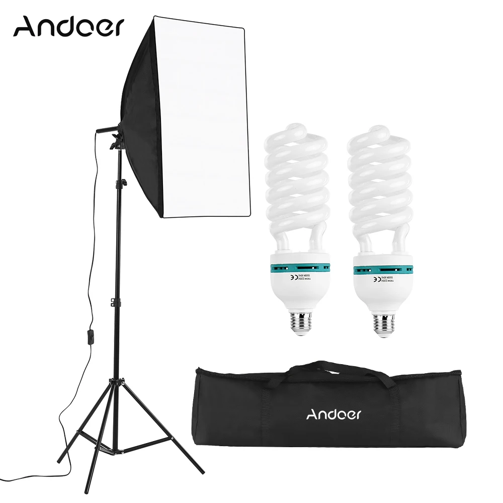 

Профессиональный комплект Andoer для студийной фотосъемки, включая софтбокс, лампы, подставка, сумка для переноски, аксессуары для фотосъемки