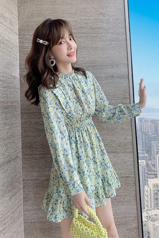 COIGARSAM Floral Print Women dress New Spring High Waist Dresses Blue Yellow Pink C3527
COIGARSAM Floral Print Women dress New Spring High Waist Dresses Blue Yellow Pink C3527