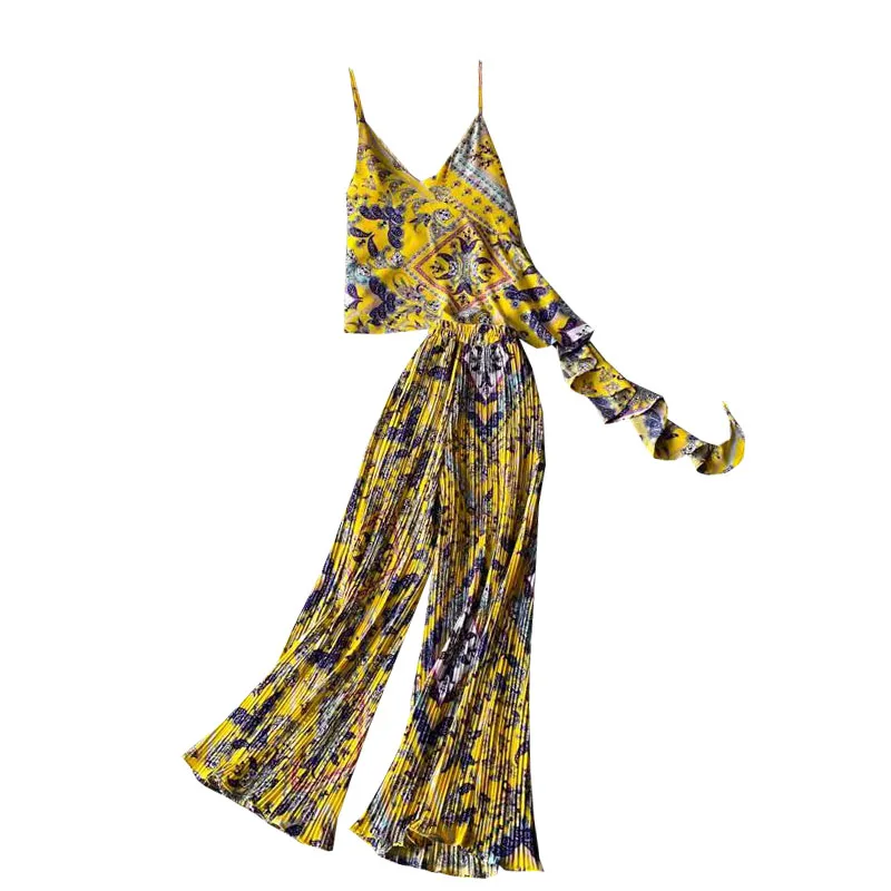 top national wind restoring ancient ways printing holiday two-piece tall waist pleated wide-legged pants long summer 
top national wind restoring ancient ways printing holiday two-piece tall waist pleated wide-legged pants long summer