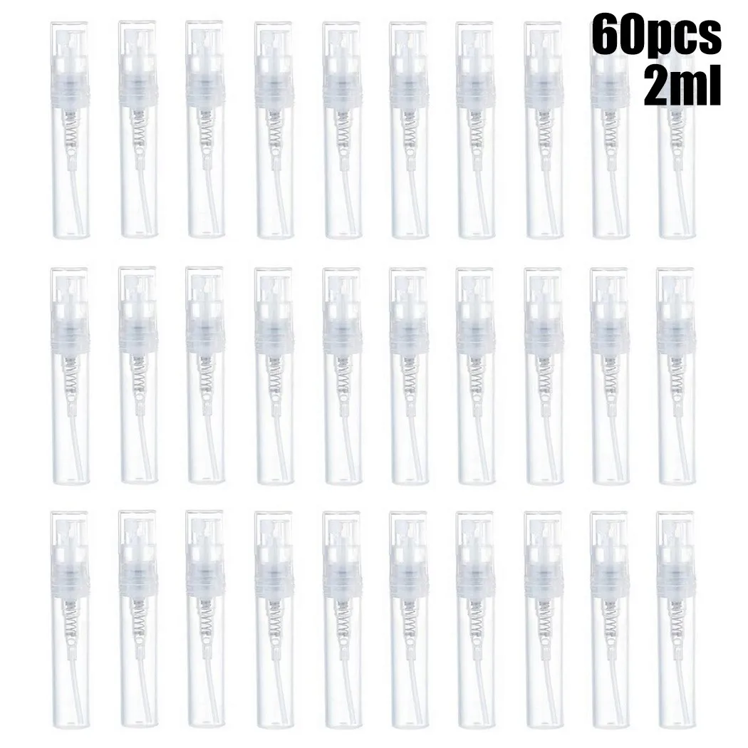 60Pcs 2ML Mini Clear Plastic Spray Bottle Small Protable Cosmetic Atomizer Perfume Bottles Empty Container Refillable Sample
60Pcs 2ML Mini Clear Plastic Spray Bottle Small Protable Cosmetic Atomizer Perfume Bottles Empty Container Refillable Sample