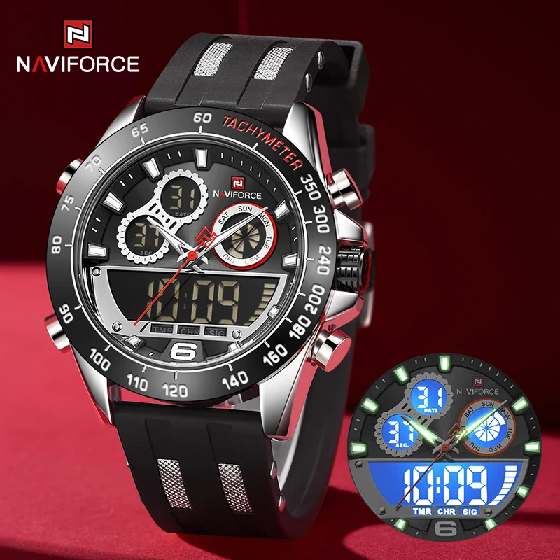 NAVIFORCE Watches Mens Led Digital Military Sport Chronograph Silicone Strap Waterproof Big Face Clock Fashion Wrist Watch Male
NAVIFORCE Watches Mens Led Digital Military Sport Chronograph Silicone Strap Waterproof Big Face Clock Fashion Wrist Watch Male