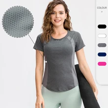 Gym Tshirt Women Croptop Short Sleeve Shirts Blouses Femme Yoga Tops Fitness Sport Jacket Female Pilates Wear Quick Dry Jerseys