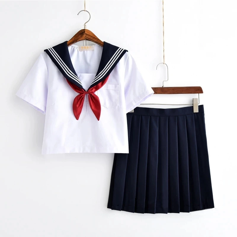 

New Sales White School Uniform Japanese Girls Class Navy Sailor Uniforms Students Clothes Anime Cosplay Sailor Suits