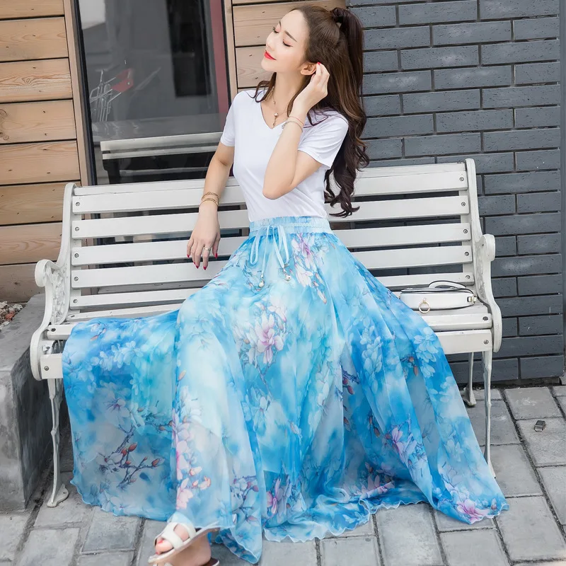 High Waist Chiffon Skirt for Women 2021 Summer Bohemian Swing Beach Vacation Fashion Casual Classic Fairy Long Skirts Female
High Waist Chiffon Skirt for Women 2021 Summer Bohemian Swing Beach Vacation Fashion Casual Classic Fairy Long Skirts Female