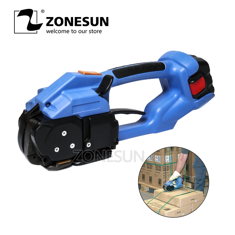 

ZONESUN Automatic Hand Electric ORT200 Battery Powered Strapping Tool Electric Plastic Pet PP Box Carton Strapping Tool