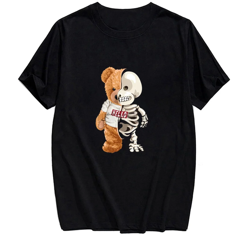Футболка CLOOCL из чистого хлопка модная летняя футболка с медведем и роботом