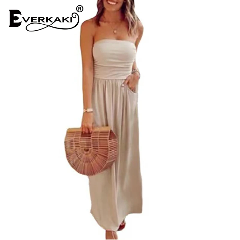 Everkaki Solid Maxi Dresses Women Sleeveless Boho Vestidos with Pockets 2021 Summer Beach Party Sexy Plus Size Long Dress Female
Everkaki Solid Maxi Dresses Women Sleeveless Boho Vestidos with Pockets 2021 Summer Beach Party Sexy Plus Size Long Dress Female
