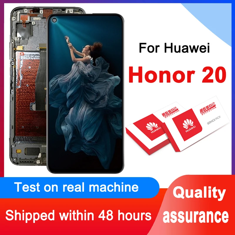 Фото Дисплей 100% &quotдля Huawei Honor 20 YAL-L21 YAL-AL00 ЖК-дисплей с сенсорным экраном и дигитайзером