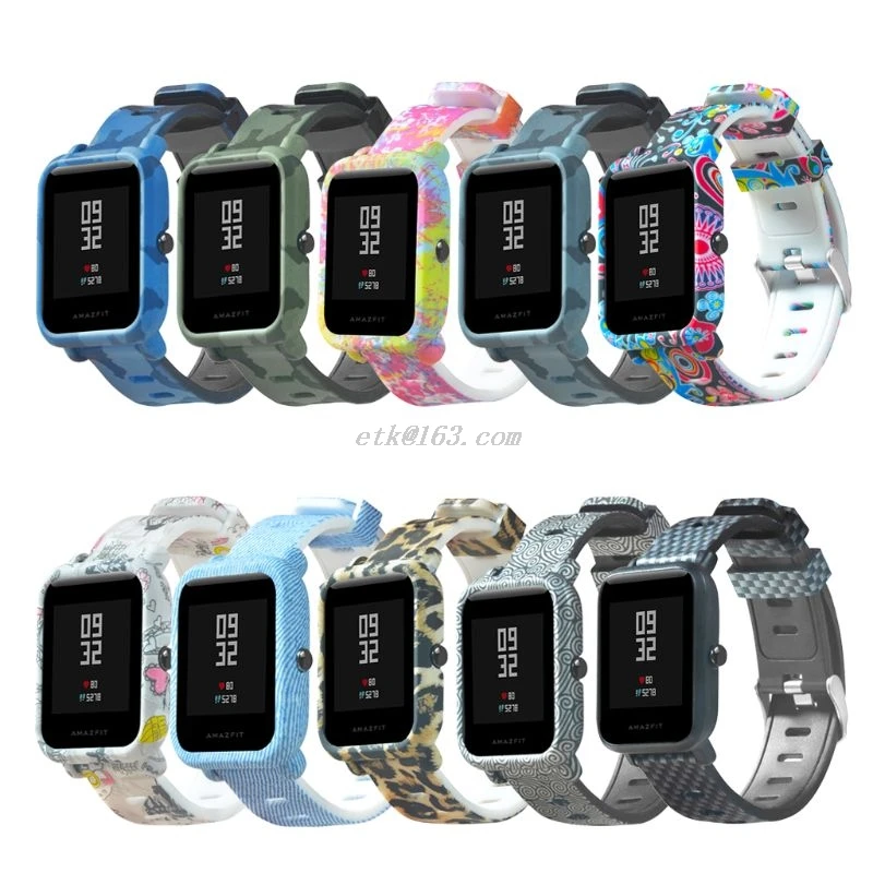 

Adjustable Silicone Watchband Painted Wrist Strap Replacement for Xiaomi Huami Amazfit Bip Smartwatch Bracelet 20MM Accessories
