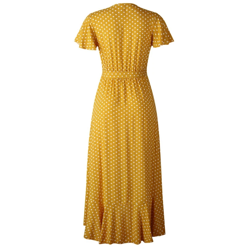 Ruffle Print Polka Dot Women Dress Sexy Beach Wrap Dress Vintage Half Sleeve Summer
Ruffle Print Polka Dot Women Dress Sexy Beach Wrap Dress Vintage Half Sleeve Summer
