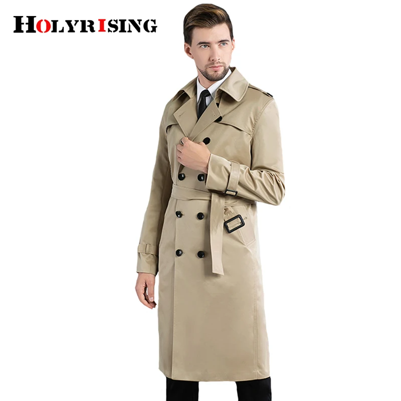 Holyrising Men Trench Coat Turn Collar Double Button Hombre Larga Long Coat Slim Long Windbreaker British Style Clothes 18935-5
Holyrising Men Trench Coat Turn Collar Double Button Hombre Larga Long Coat Slim Long Windbreaker British Style Clothes 18935-5