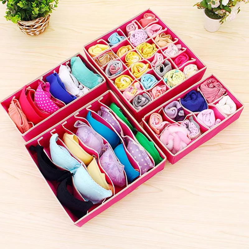 4pcs Underwear Bra Organizer Storage Box Scarfs Sock Case Durable For Wardrobe Drawer THIN889
4pcs Underwear Bra Organizer Storage Box Scarfs Sock Case Durable For Wardrobe Drawer THIN889