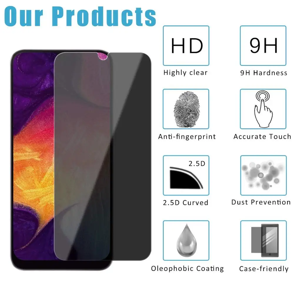 9H 2.5D Privacy Protective Tempered Glass For Doogee Y8 Y8C N20 Anti Spy Screen Protector Y9 Plus film | Мобильные телефоны и