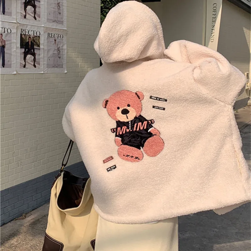 Kpop Harajuku милый кардиган с медведем куртки женская модная трендовая Свободная верхняя одежда из искусственной овечьей шерсти на молнии женск...
Kpop Harajuku милый кардиган с медведем куртки женская модная трендовая Свободная верхняя одежда из искусственной овечьей шерсти на молнии женск...