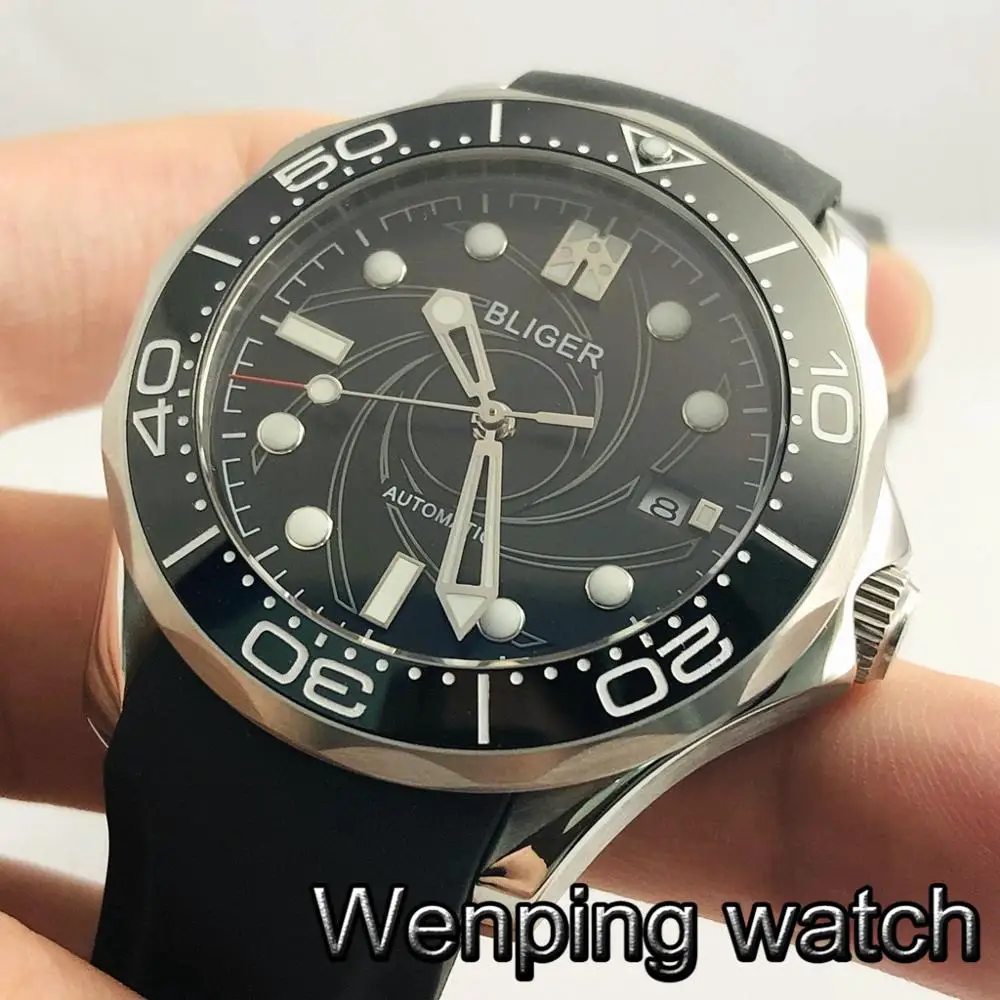 41mm Bliger top brand sapphire glass ceramic bezel date luminous waterproof rubber strap men's luxury automatic watch
41mm Bliger top brand sapphire glass ceramic bezel date luminous waterproof rubber strap men's luxury automatic watch
