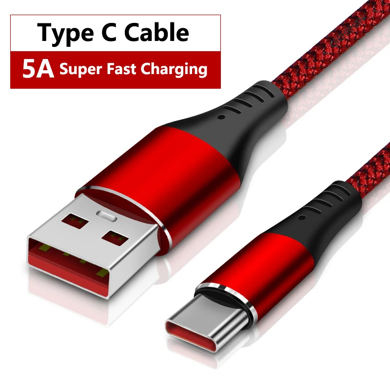 5A USB Type C Cable for Samsung S20 Fast Charging Type-C Charger Data Cable for Xiaomi Redmi Huawei USBC cable Nylon Braided
5A USB Type C Cable for Samsung S20 Fast Charging Type-C Charger Data Cable for Xiaomi Redmi Huawei USBC cable Nylon Braided