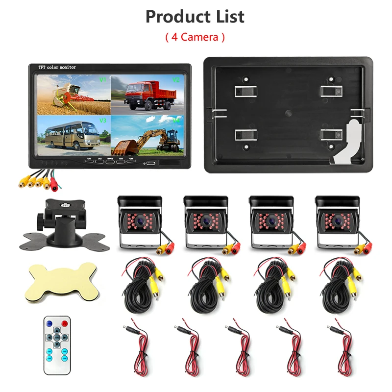 JMCQ 7 "LCD 4CH Car Video Monitor With MP5 Super Waterproof Camera For Truck Van Engineering Truck Bus Parking Camera System
JMCQ 7 "LCD 4CH Car Video Monitor With MP5 Super Waterproof Camera For Truck Van Engineering Truck Bus Parking Camera System