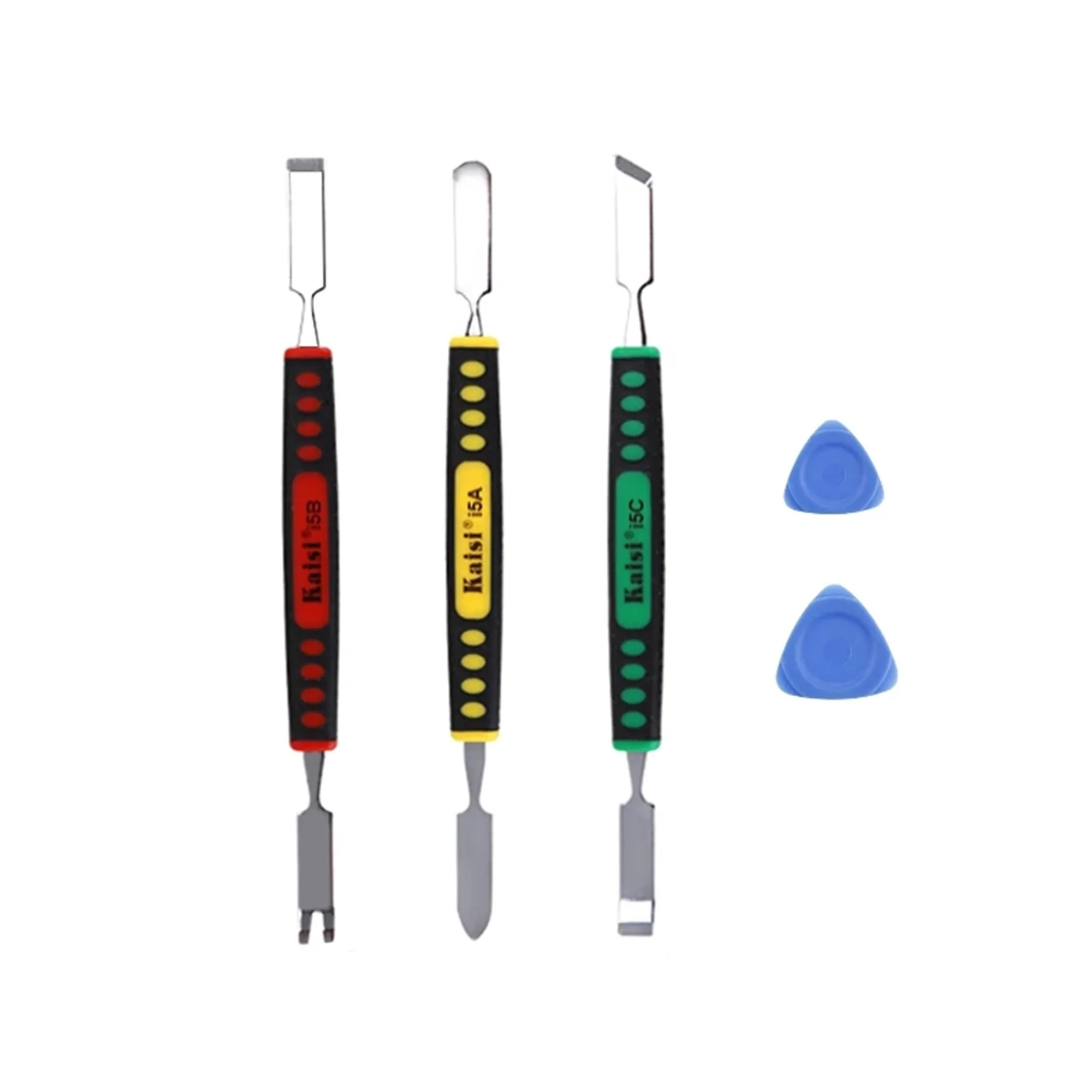 5 IN 1 Kaisi KS-1475 Dual Ends Metal Spudger & Plastic Guitar Picks Pry Opener For IPhone IPad Tablet Phone Opening Repair Tool
5 IN 1 Kaisi KS-1475 Dual Ends Metal Spudger & Plastic Guitar Picks Pry Opener For IPhone IPad Tablet Phone Opening Repair Tool