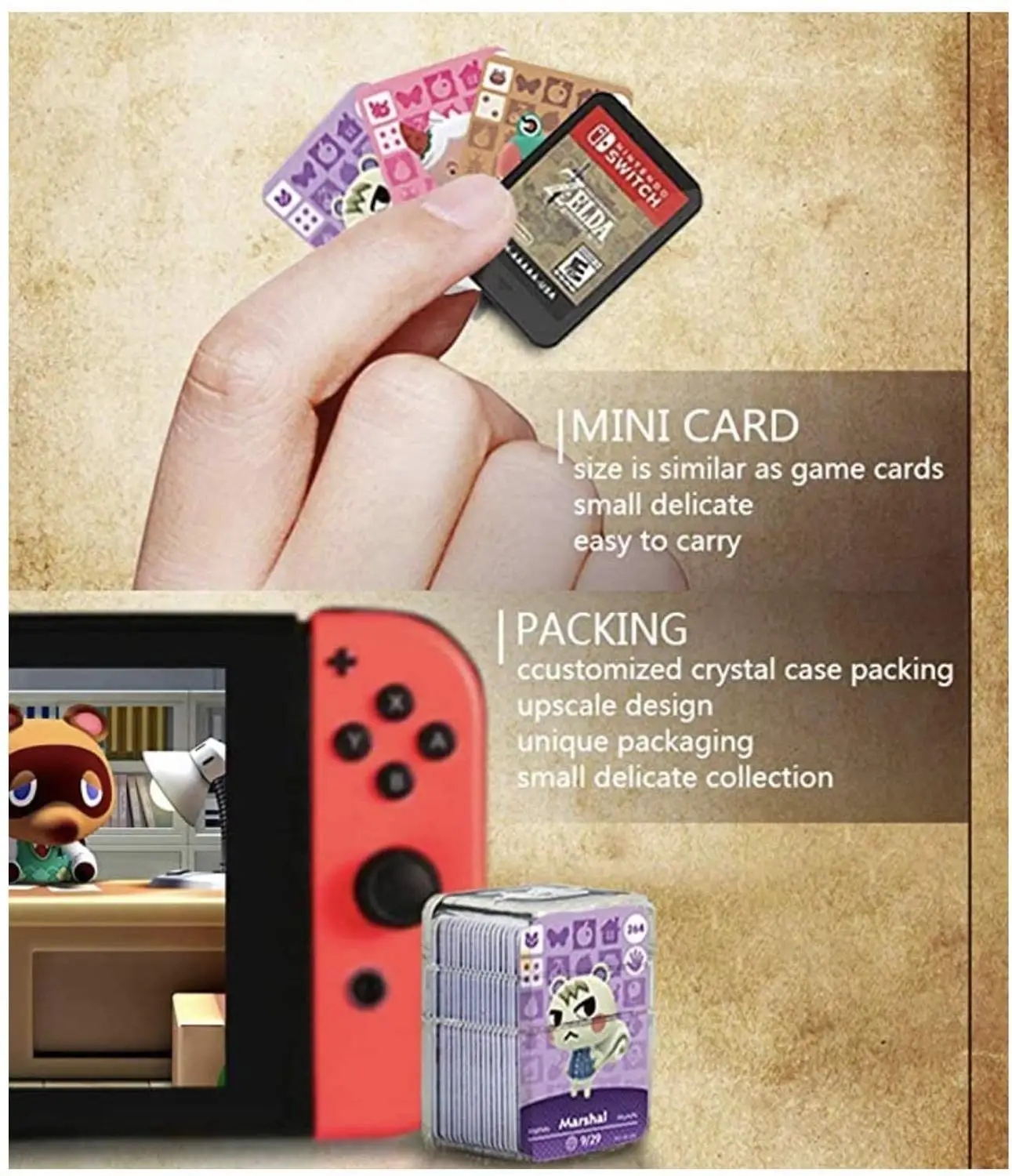24pcs=1set For Animal Croxxing Card Mini Cards size 31mmx21mm New Horizon NFC Game Cards Work for NS Switch WIIU ACNH
24pcs=1set For Animal Croxxing Card Mini Cards size 31mmx21mm New Horizon NFC Game Cards Work for NS Switch WIIU ACNH