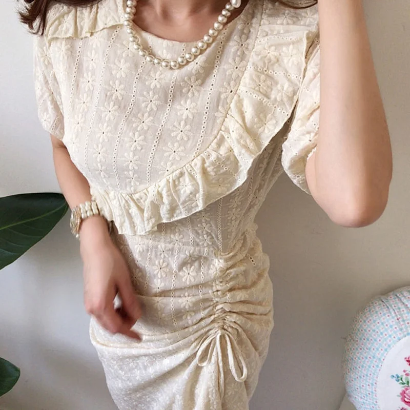 Vintage Drawstring Waist Slim Dress Women 2020 Summer New Ruffles Short-Sleeve Elegant Dress Female Beige Office Lady Vestidos
Vintage Drawstring Waist Slim Dress Women 2020 Summer New Ruffles Short-Sleeve Elegant Dress Female Beige Office Lady Vestidos