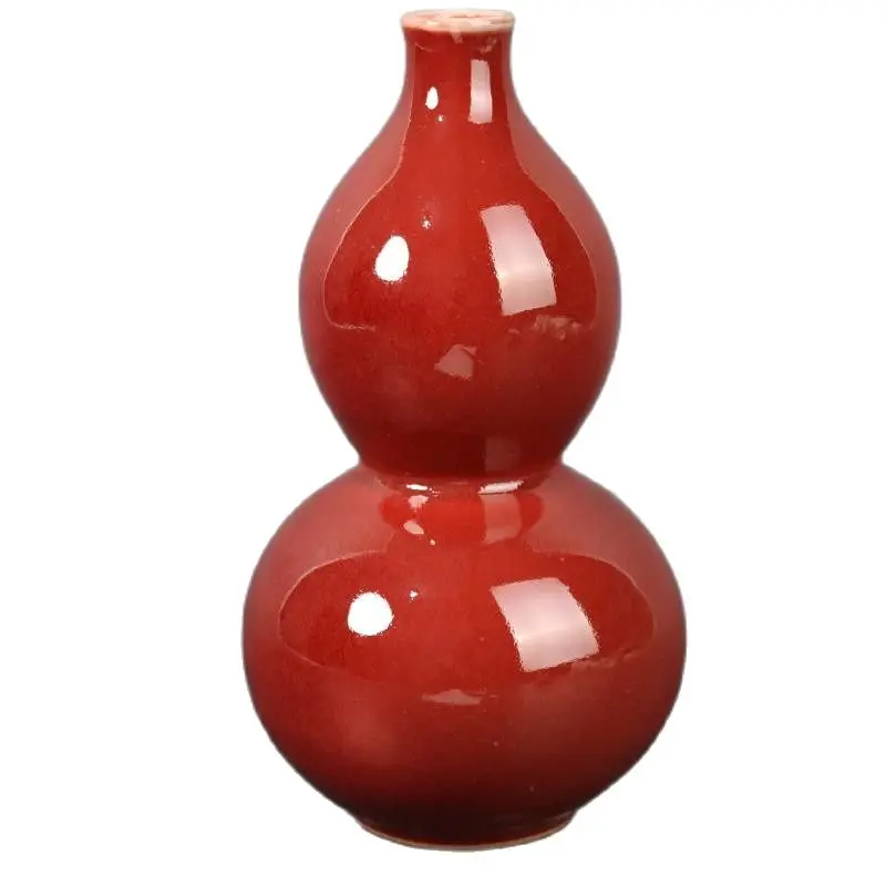 

Antique porcelain Qing Qianlong Lang red glaze gourd bottle