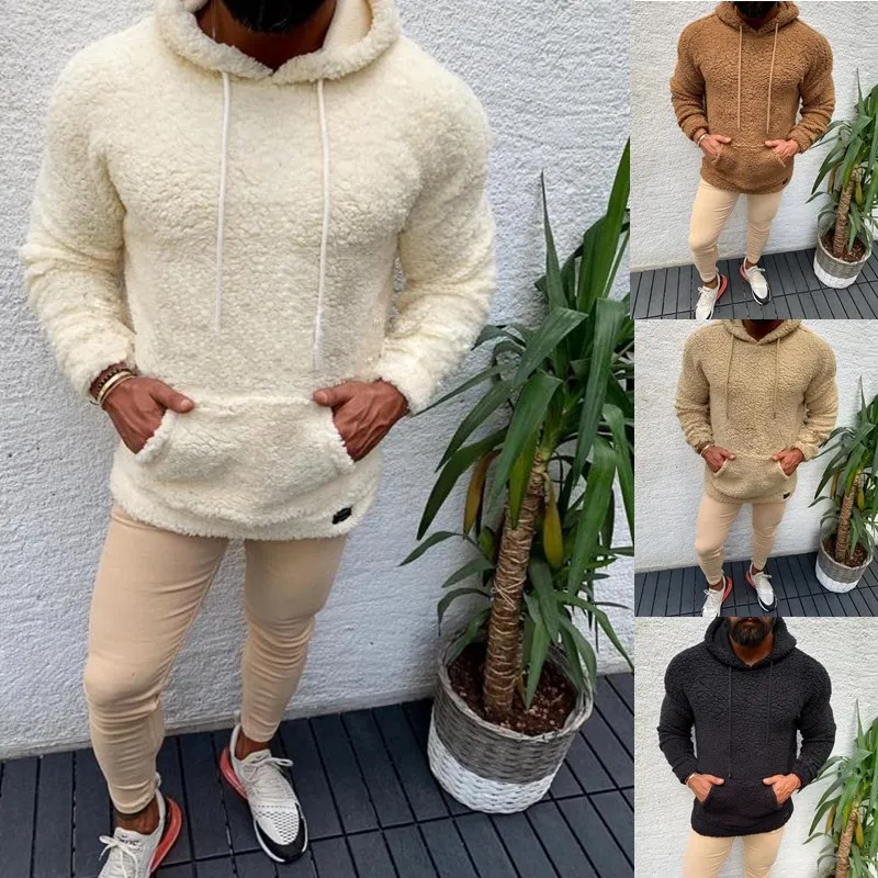 Winter Hooded Sherpa Sweater Big Pocket Teddy Fleece Fluffy Pullovers Men's Plus Size Warm Fleece Tops Streetwear
Winter Hooded Sherpa Sweater Big Pocket Teddy Fleece Fluffy Pullovers Men's Plus Size Warm Fleece Tops Streetwear