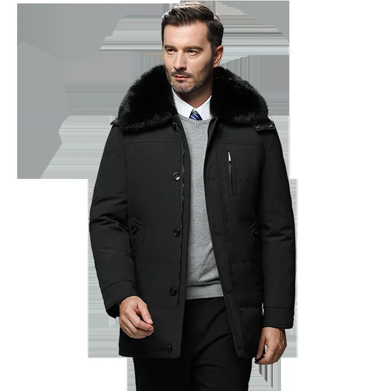 middle-aged jacket, and old people's thickened warm fox big hair collar Hooded Coat father's down jacket men's wear
middle-aged jacket, and old people's thickened warm fox big hair collar Hooded Coat father's down jacket men's wear