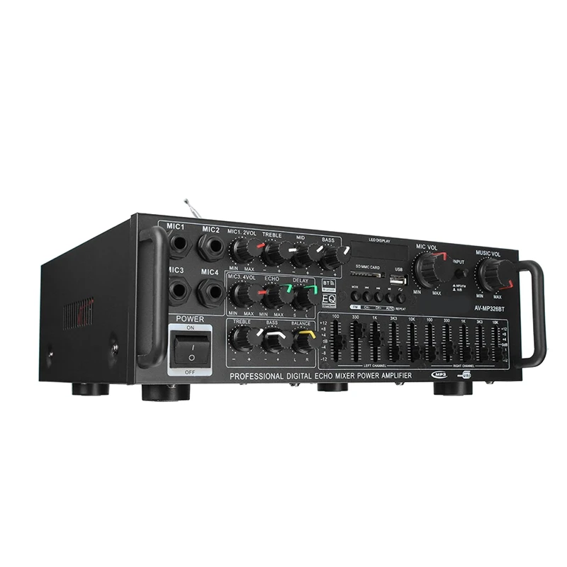2000W 4 Ohm 2CH Bluetooth Stereo Amplifier Wireless Hifi Stereo Audio Home Karaoke Power Amplifier Car Amp(EU Plug)
2000W 4 Ohm 2CH Bluetooth Stereo Amplifier Wireless Hifi Stereo Audio Home Karaoke Power Amplifier Car Amp(EU Plug)