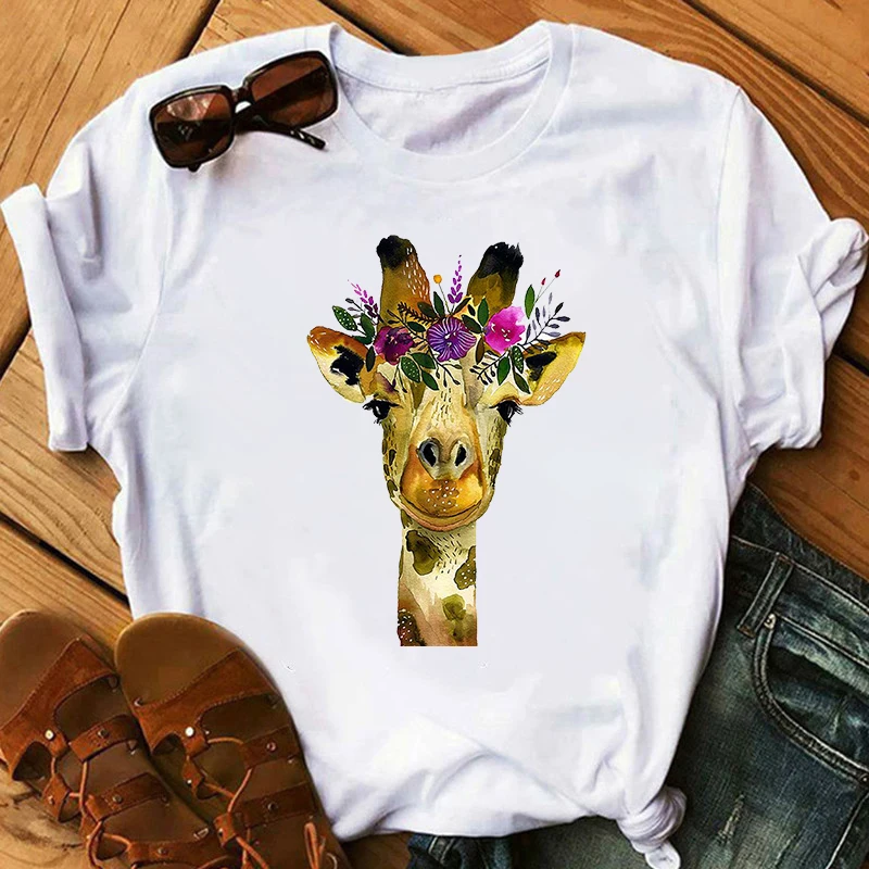 2021New Summer aesthetic Cute Giraff Print Women's T-shirt Harajuku Tops Plus Size Short Sleeve Female Cartoon for Women Clothes
2021New Summer aesthetic Cute Giraff Print Women's T-shirt Harajuku Tops Plus Size Short Sleeve Female Cartoon for Women Clothes