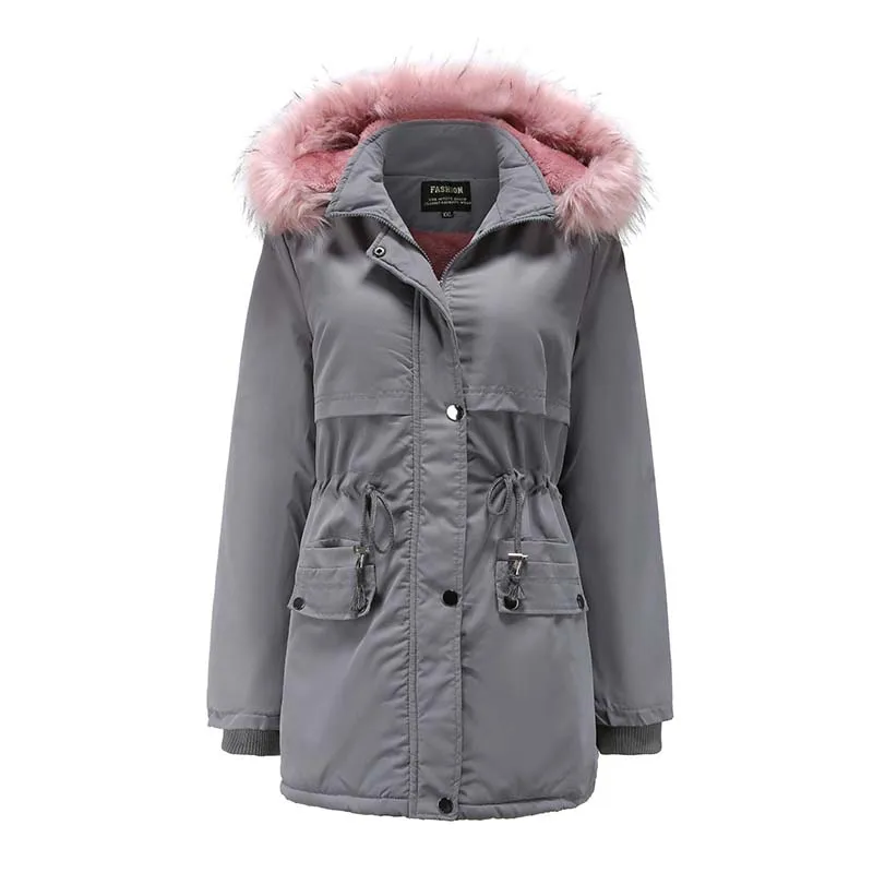 Womens Winter Jackets And Coats Big Fur Collar Cotton-padded Jacket Thick Detachable Hoody Tops Female Midi Parka Mujer
Womens Winter Jackets And Coats Big Fur Collar Cotton-padded Jacket Thick Detachable Hoody Tops Female Midi Parka Mujer