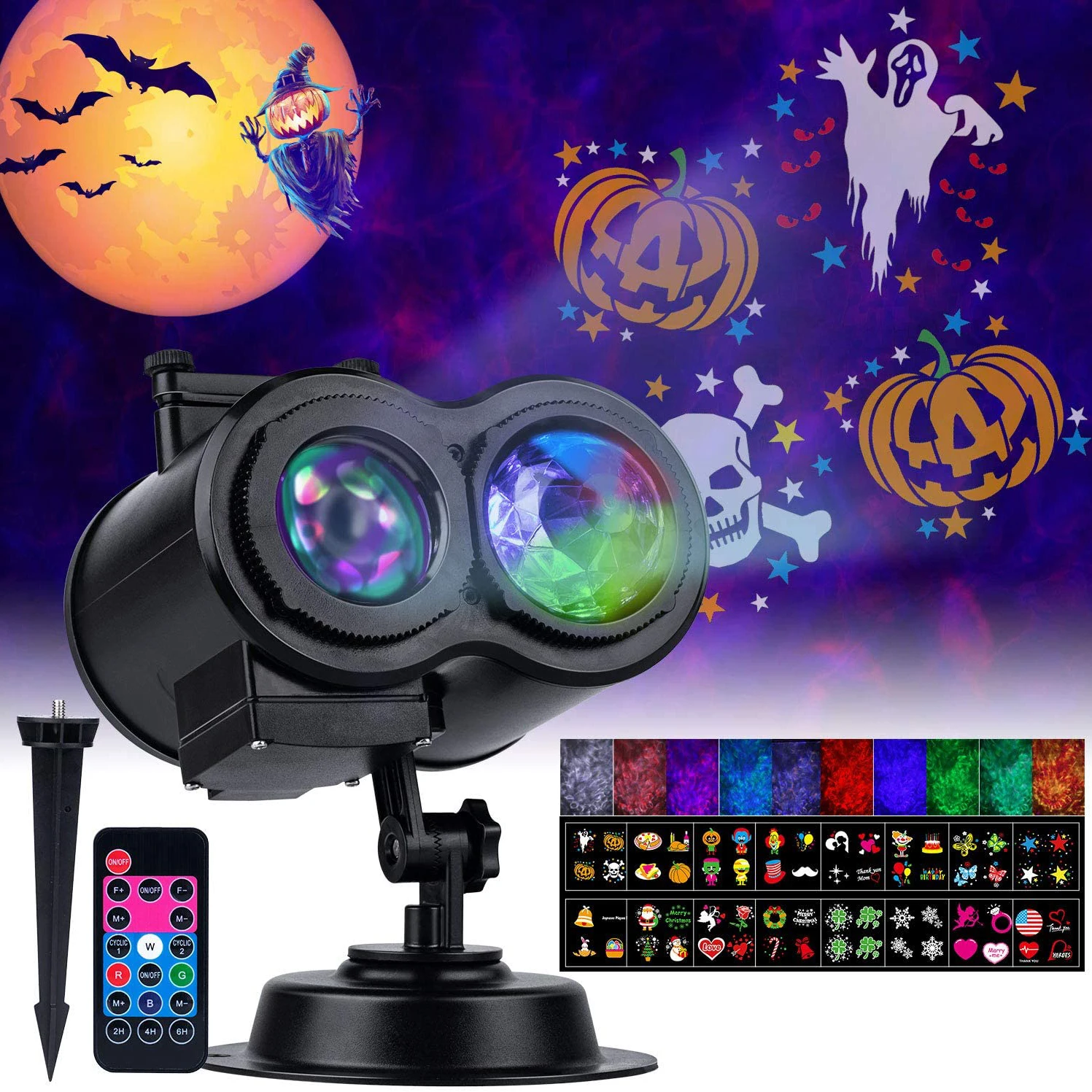 Projector Light 2 In 1 Halloween Christmas Decor For Xmas Party Stage New Year Festival 16Styles Built-In Pattern Spotlight Lamp
Projector Light 2 In 1 Halloween Christmas Decor For Xmas Party Stage New Year Festival 16Styles Built-In Pattern Spotlight Lamp