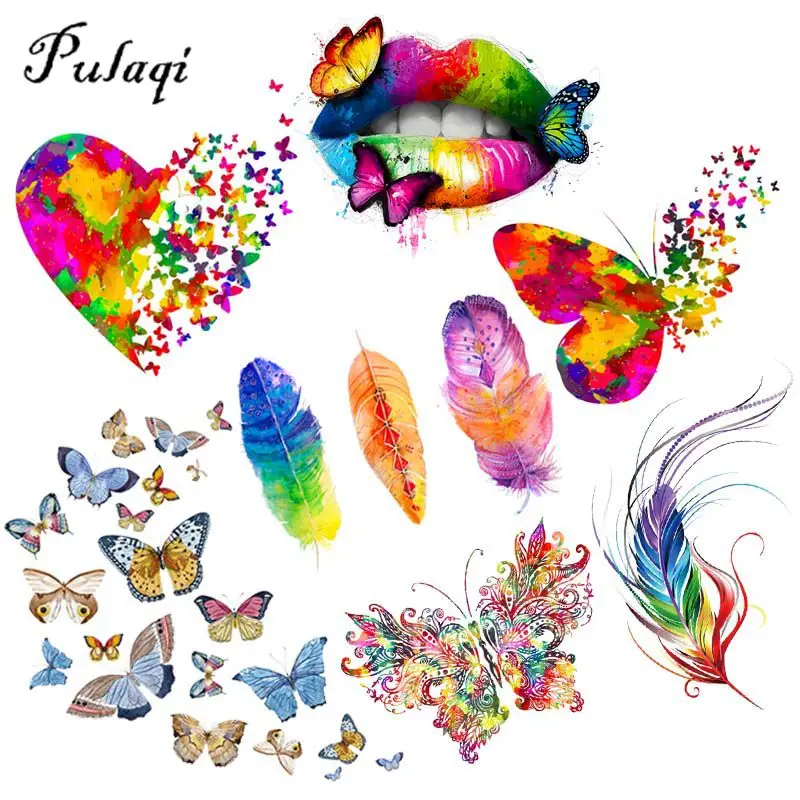 Pulaqi Sexy Lip Stickers Vinyl Heat Transfer Colorful Butterfly Iron On Transfers Patches For Clothes Thermal Applique T-shirts
Pulaqi Sexy Lip Stickers Vinyl Heat Transfer Colorful Butterfly Iron On Transfers Patches For Clothes Thermal Applique T-shirts