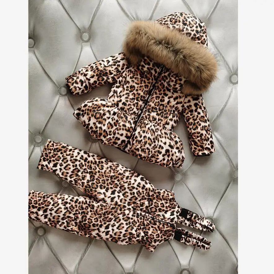 Russia Winter Hooded Down Coat Children Snow Wear Warm Leopard Outerwear Real Fur Collar Parka Kids Down jackets for girls Y3293
Russia Winter Hooded Down Coat Children Snow Wear Warm Leopard Outerwear Real Fur Collar Parka Kids Down jackets for girls Y3293