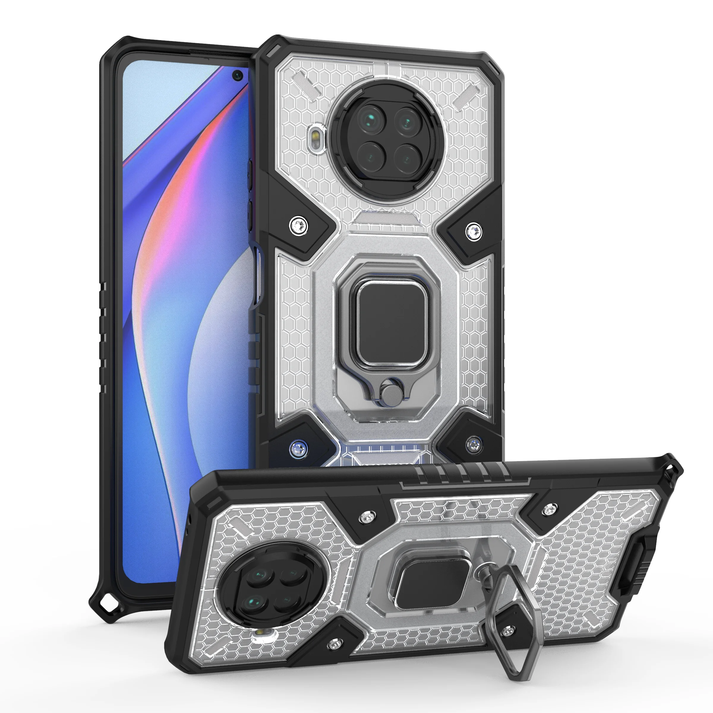 Luxury shockproof Armor With Ring Bracket Transparent honeycomb Phone Case For Xiaomi MI Note 11 11X 10T 10S Ultra Pro Lite Case
Luxury shockproof Armor With Ring Bracket Transparent honeycomb Phone Case For Xiaomi MI Note 11 11X 10T 10S Ultra Pro Lite Case