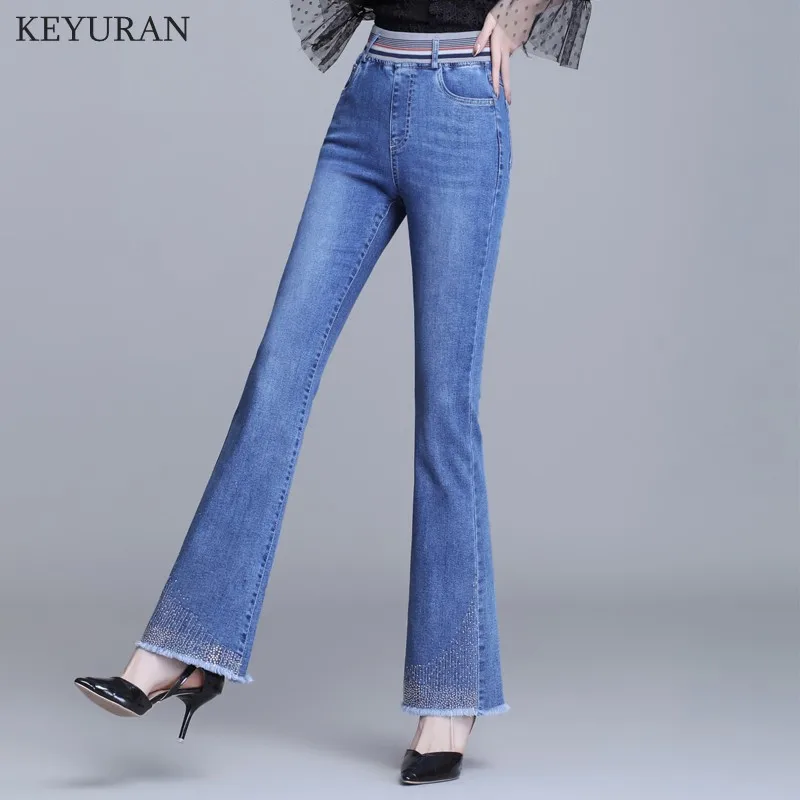Spring Autumn Women Elastic Waist Jeans Skinny Denim Flared Pants High Waist Femme Bell Bottom Boyfriend White Blue Pantolon
Spring Autumn Women Elastic Waist Jeans Skinny Denim Flared Pants High Waist Femme Bell Bottom Boyfriend White Blue Pantolon