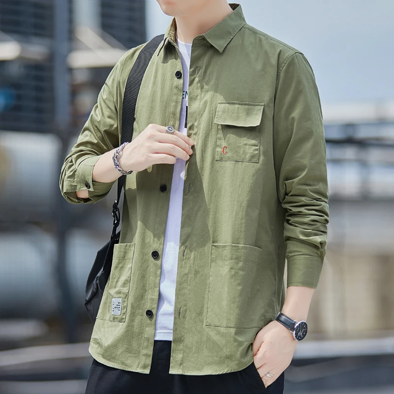 2021 early autumn hot style solid color pure cotton men's long-sleeved Korean slim young handsome shirt
2021 early autumn hot style solid color pure cotton men's long-sleeved Korean slim young handsome shirt