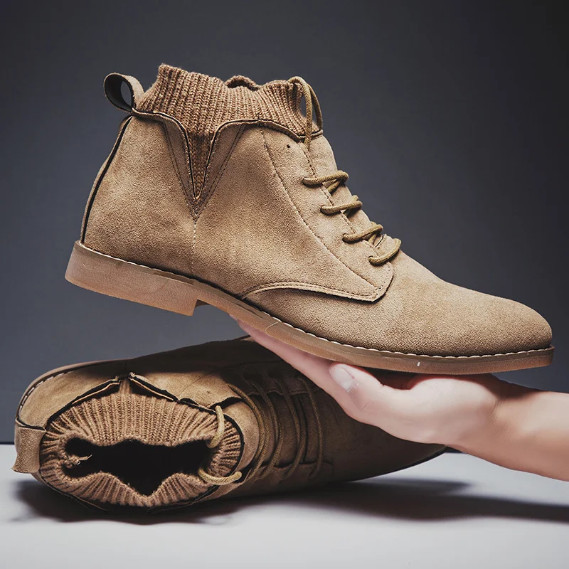 Men's Leather High-Top Shoes Retro Trend Fashion Lace-Up Martin Shoes British Style Design Soft Comfortable Casual Shoes
Men's Leather High-Top Shoes Retro Trend Fashion Lace-Up Martin Shoes British Style Design Soft Comfortable Casual Shoes