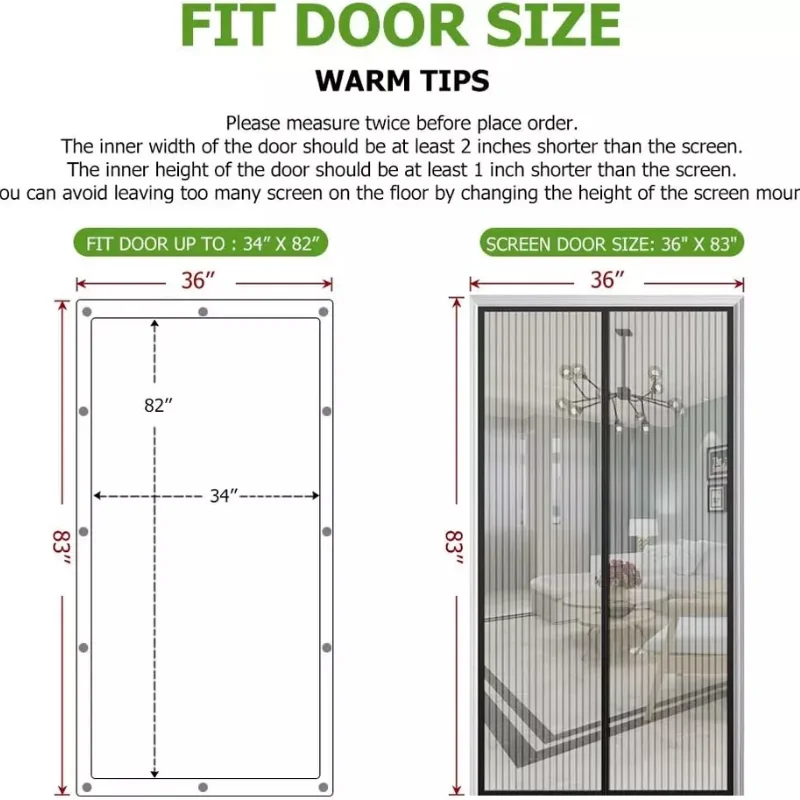 NEW Fly-Proof Magnetic Screen Door Protective Kids Insect Bite Various Sizes Anti Mosquito Curtain Mesh
NEW Fly-Proof Magnetic Screen Door Protective Kids Insect Bite Various Sizes Anti Mosquito Curtain Mesh