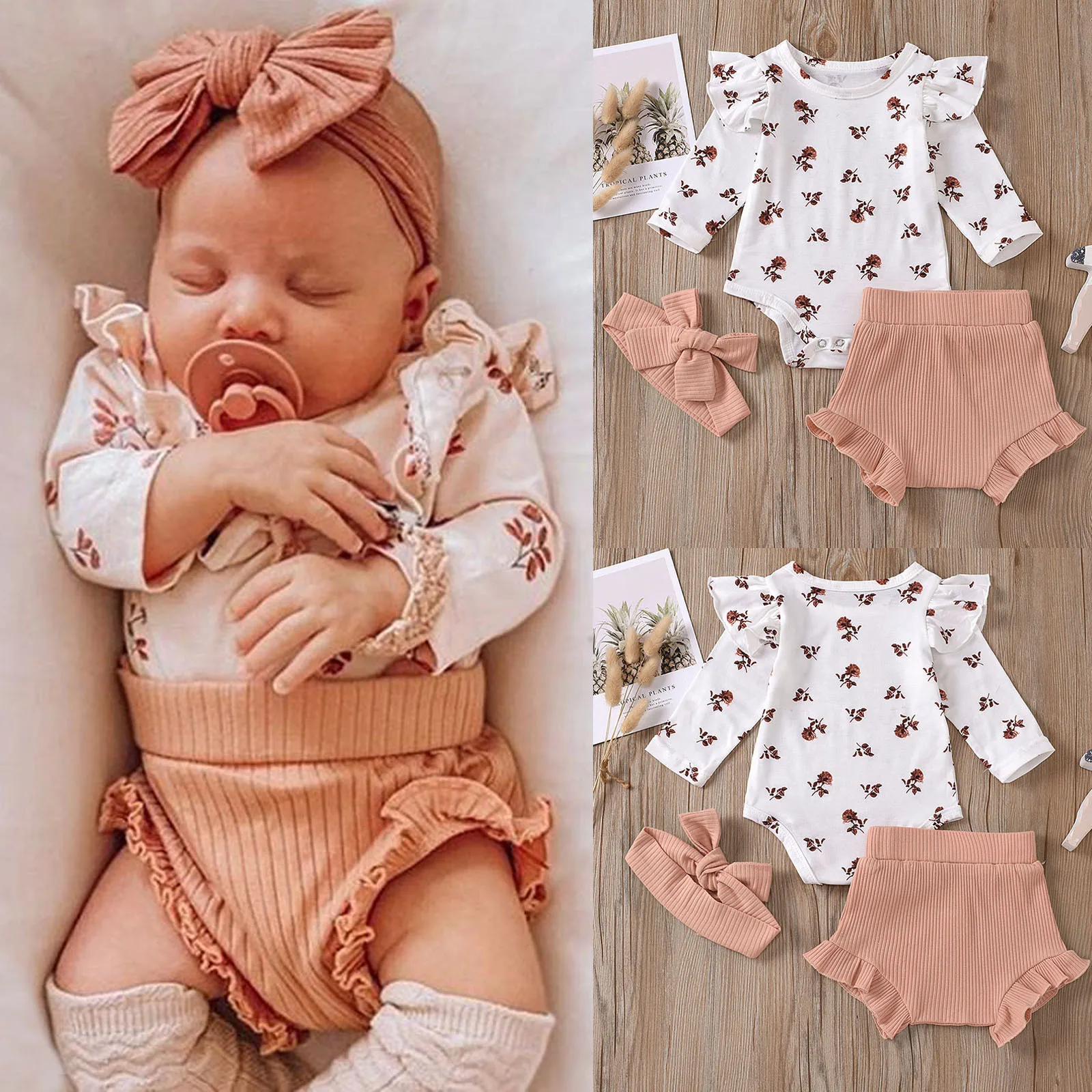 Baby Girl Clothes Newborn Infant Baby Girls Flower Print Clothes Romper Pants Hairband Outfits Set Newborn Clothes vestiti neona
Baby Girl Clothes Newborn Infant Baby Girls Flower Print Clothes Romper Pants Hairband Outfits Set Newborn Clothes vestiti neona