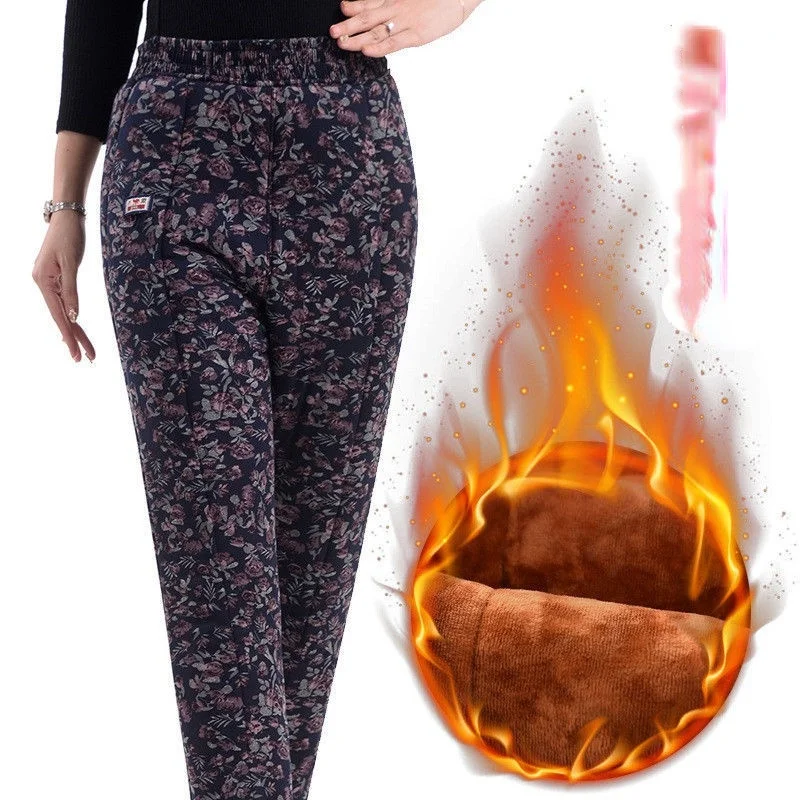 2021 Winter Women Warm Mother High Waist Trousers Female Velvet Print Flowers Pants Ladies Elastic Waist Thick Pants M701
2021 Winter Women Warm Mother High Waist Trousers Female Velvet Print Flowers Pants Ladies Elastic Waist Thick Pants M701