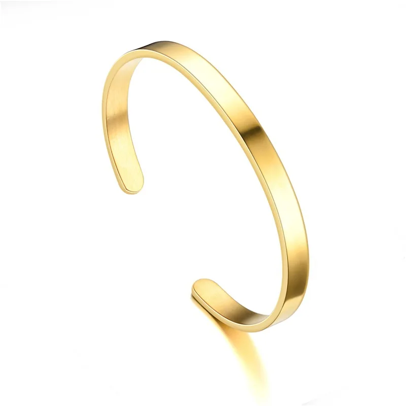 Meetvii простой классический титановый браслет шириной 6 мм черный золотой